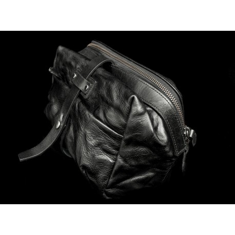 Wotancraft MINI RIDER SLING BAG (Black, full leather)