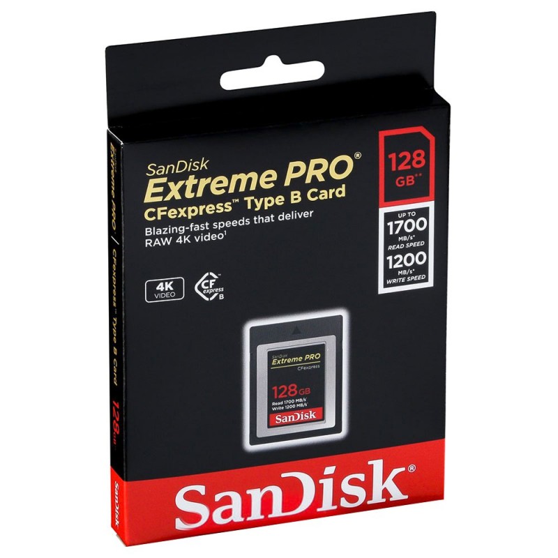 SanDisk 128GB Extreme PRO CFexpress Card Type B - meteor