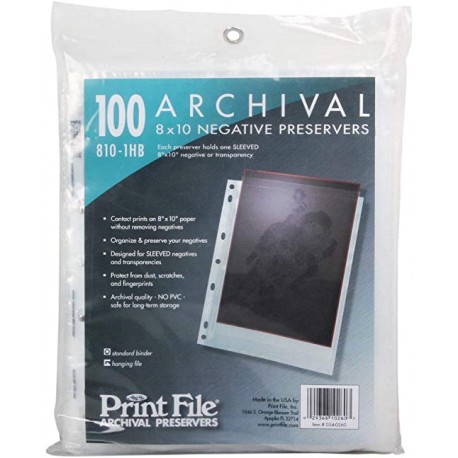 printfile 8 x 10 neg sleeve negative sleeve 100 pack